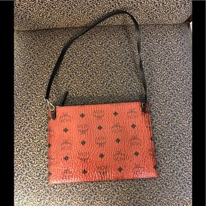 Metallic Crimson Red MCM Leather Bag. New. NWOT